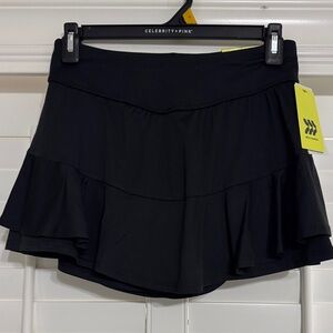 all in motion Black Layered Ruffle Mini Skirt